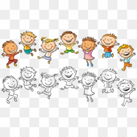 Vector Illustration Children Jumping Child Drawing - Children Drawing Png, Transparent Png - kid standing png