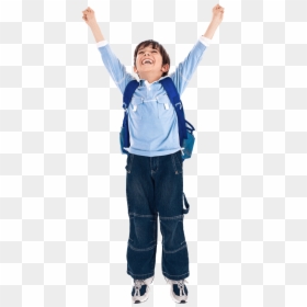 Happy-kid - Boy Hands Up Png, Transparent Png - kid standing png