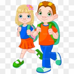 School Kids Going To Clipart Free Best Transparent - School Childrens Clipart, HD Png Download - kid standing png