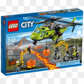 Transparent Helicoptero Png - Lego City 60123 Volcano Supply Helicopter, Png Download - helicoptero png
