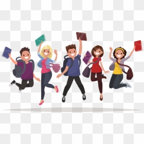 College Students Cartoon Png, Transparent Png - kid standing png