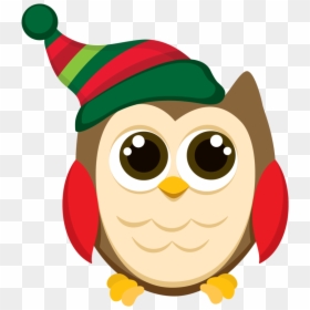 Transparent December Clip Art - Cartoon Christmas Owl, HD Png Download - owls png
