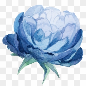 Watercolor Blue Flower Png, Transparent Png - water color flower png