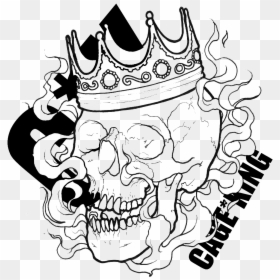 Skull With Drawing At - King Skull And Crown, HD Png Download - drawn crown png