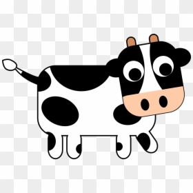 Cartoon Transparent Background Cow, HD Png Download - cartoon cow png