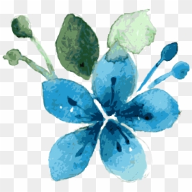 Clip Art Blue Flowers Watercolor - Blue Flower Watercolor Png, Transparent Png - water color flower png