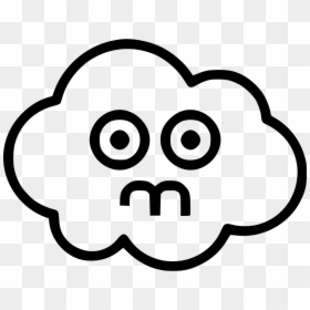 Alien Svg Ghost Transparent Smiley Face Emoticon - Cloud With Face Png, Png Download - ghost face png