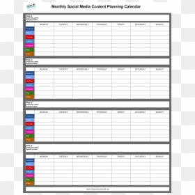 Monthly Social Media Calendar Main Image - Social Media Calendar Template, HD Png Download - calendar template png