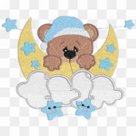 Sleepy Teddy Bear On Moon, HD Png Download - nuvens png