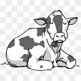Clipart Cow File - Cow Sitting Down Clipart, HD Png Download - cartoon cow png