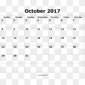 Images Of October Calendar Printable Template Png October - Calendar, Transparent Png - calendar template png