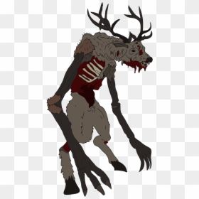 Character,elk,clip Art,moose,claw,tail - Wendigo Transparent, HD Png Download - moose head png