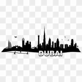Dubai Skyline Wall Decal Sticker New York City - Transparent Dubai Skyline Silhouette, HD Png Download - new sticker png