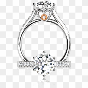 Silver Drawing Heart Ring - Engagement Ring, HD Png Download - silver wedding rings png