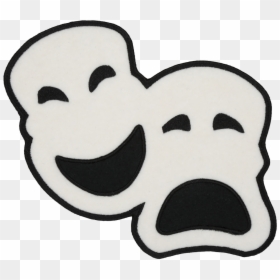 Pa313 White Drama Masks Patch Patch , Png Download - Cartoon, Transparent Png - drama mask png