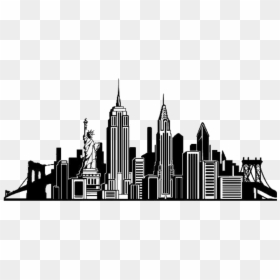 New York City Skyline Wall Decal Silhouette - New York City Skyline Silhouette Transparent, HD Png Download - new sticker png