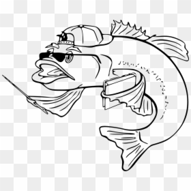 Fish, Funny, Faces, Sunglasses, Stylish, Fashionable - Fish Clip Art, HD Png Download - fish outline png