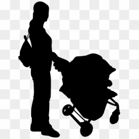 Silhouette, HD Png Download - baby carriage png