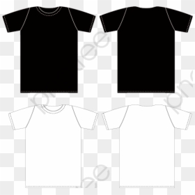 Vector Black And T Shirt Template Front And Back, Black, - Black T Shirt Ai, HD Png Download - tshirt template png