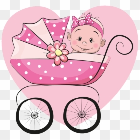 Baby Infant Cartoon Illustration Stroller Free Png - Baby In Stroller Cartoon, Transparent Png - baby carriage png
