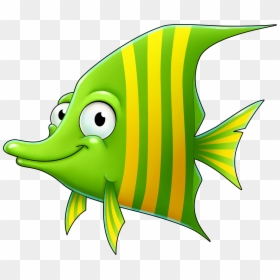 Green Cartoon Fish Clip Art - Cartoon Transparent Background Fish Png, Png Download - fish outline png