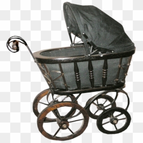 Antique Pram - Old Baby Carriage Transparent Background, HD Png Download - baby carriage png