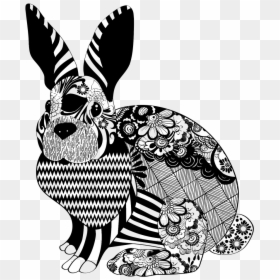 Floral Rabbit Silhouette - Clip Art Rabbit Silhouette, HD Png Download - rabbit silhouette png