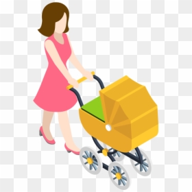 Cartoon Baby Carriage, HD Png Download - baby carriage png