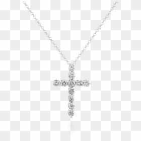 Diamond Set Cross Pendant - Locket, HD Png Download - diamond chain png