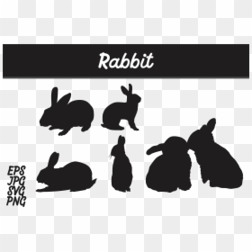 Rabbit Silhouette Set Svg Vector Image Bundle Graphic - Batik Mega Mendung Vector, HD Png Download - rabbit silhouette png