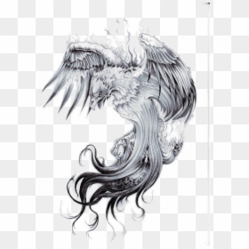 Tattoo Star Sleeve Phoenix Nautical Free Transparent - Phoenix Tattoo Black And White, HD Png Download - phoenix wings png