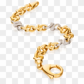 18ct Yellow Gold Bracelet With Three Diamond Set "gc - Chain, HD Png Download - diamond chain png