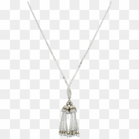 Diamond And 18k White Gold Double-tassel Necklace - Locket, HD Png Download - diamond chain png
