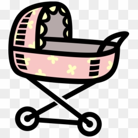 Vector Illustration Of Baby Carriage Pram Stroller - Baby Carriage, HD Png Download - baby carriage png