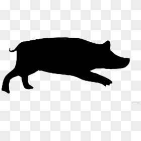Transparent Pig Outline Png - Silhouette Of Running Pig, Png Download - rabbit silhouette png