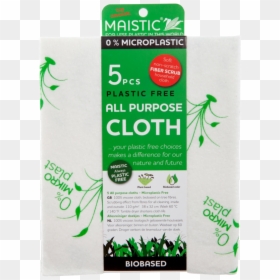 A Pack Of White Cloths With Green Plant Print Packaged - Maistic Cloth, HD Png Download - plastic wrap png