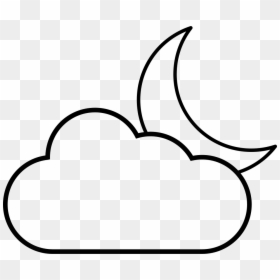 Free Black And White Clipart Book Cover With And Half - Crescent Moon With Cloud, HD Png Download - moon drawing png