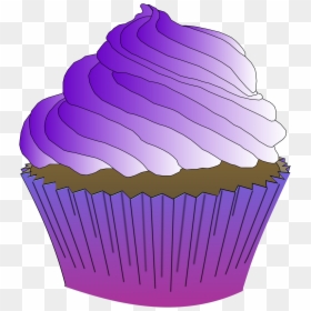 Chocolate Purple Cupcake Clip Arts - Cupcake Clipart Purple, HD Png Download - cupcake vector png