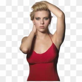 Scarlett Johansson Blonde Red Dress - Scarlet Johanson, HD Png Download - blonde girl png