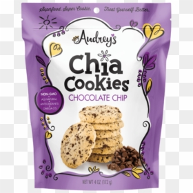 Audrey"s Chia Cookies Chocolate Chip Healthy Snacks - Audrey's Chia Cookies, HD Png Download - chocolate chips png