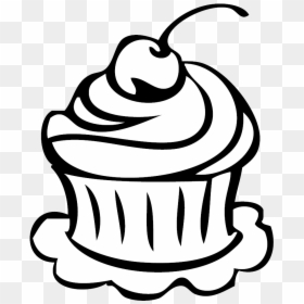 Cupcake Png Black - Cupcake Clipart Black And White Transparent, Png Download - cupcake vector png