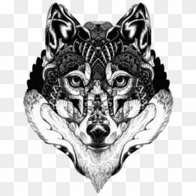 Gray Wolf Art Drawing Illustration - Wolf Tattoo Png, Transparent Png - wolf tattoo png