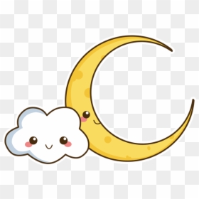 Cloud Png Kawaii - Cute Kawaii Moon, Transparent Png - cute cloud png