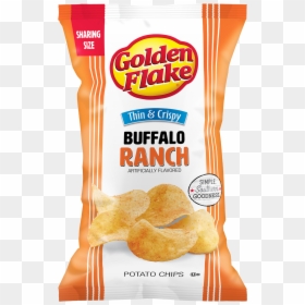 Golden Flake Thin & Crispy Potato Chips, Buffalo Ranch - Potato Chip, HD Png Download - potato chip png