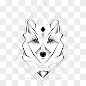 Wolf Tattoos Clipart Geometric - Geometric Death Moth Drawing, HD Png Download - wolf tattoo png