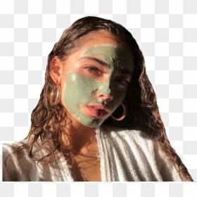 #selfcare #selfcarepage #girl #facemask #aesthetic - People With Face Masks, HD Png Download - cute girl png