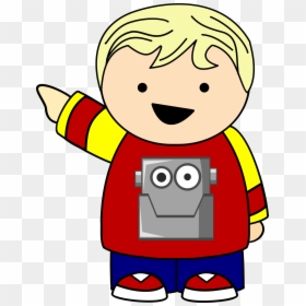 Pointing Kid In Robot Shirt Clip Arts - Kid Pointing Something Clipart, HD Png Download - children clipart png
