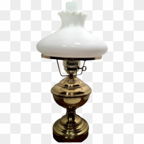 Lamp Brass Electric Table Lamp White Milk Glass Globe - Antique, HD Png Download - milk glass png