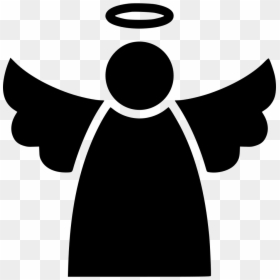 Angel Png Vector - Silhouette Angel Black And White Clip Art Vector, Transparent Png - baby angel png