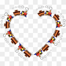 Train Heart Clip Arts - Cartoon Train Circle, HD Png Download - heart png image